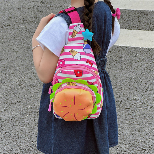 Children's Unique Cartoon Creative Hamburger Boys Children's Waist Packs