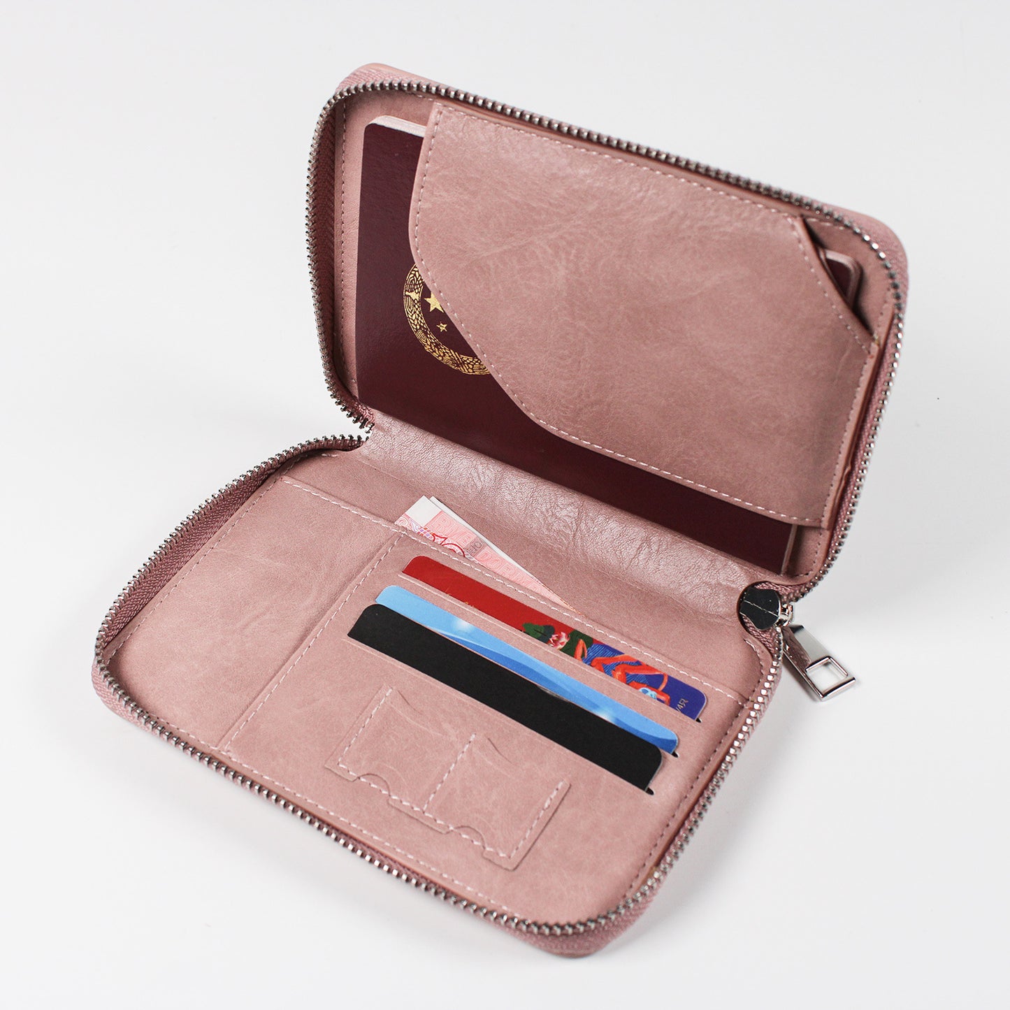 Pochette multifonctionnelle pour passeport, rangement à glissière pour documents d'identité