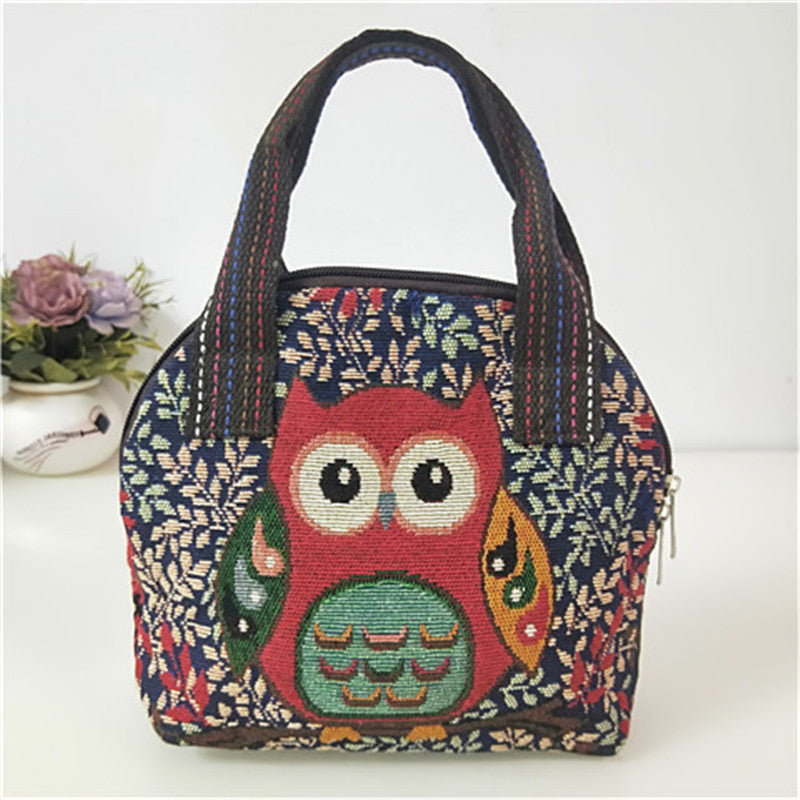 Canvas Embroidered Shell Shape Small Mobile Change Grocery Handbags