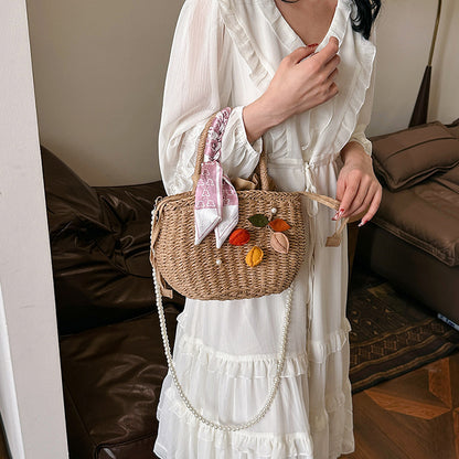 Woven Gentle Stylish Elegant Straw Scarf Summer Handbags