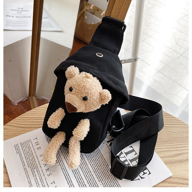 Children's Trendy Korean Cute Cartoon Canvas Doll Children's Waist Packs