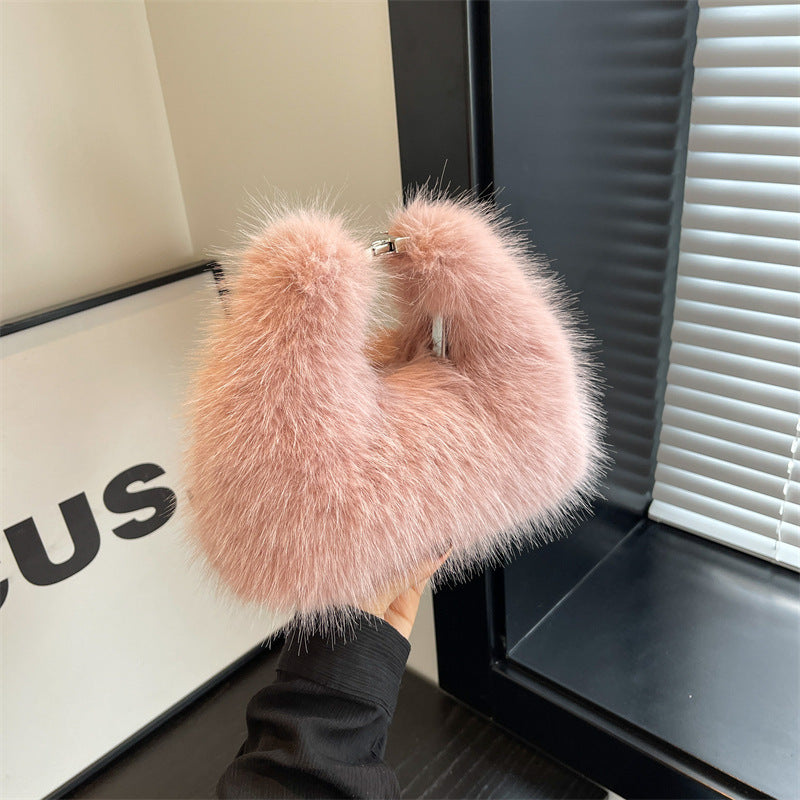 Women's Niche Plush Popular Portable Fur Crossbody Bags