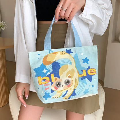 Canvas Female Hand Holding Cloth College Handbags