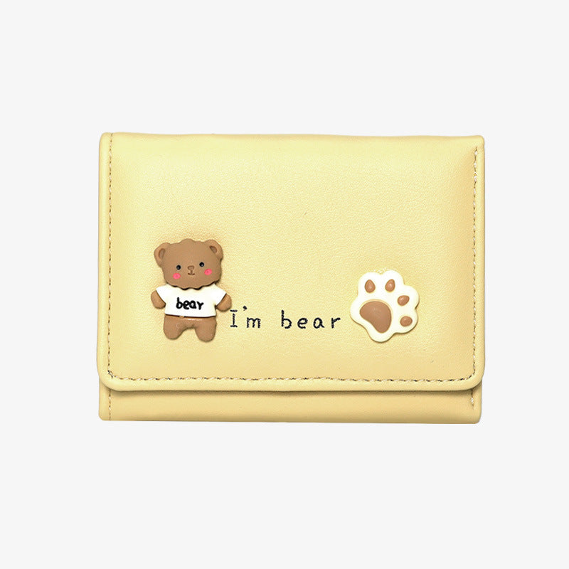 Women's Fashion Korean Style Cute Bear Simple Ladies Wallets