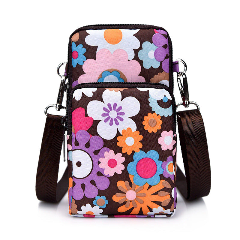 Korean Style Printed Nylon Mini Mobile Phone Bags