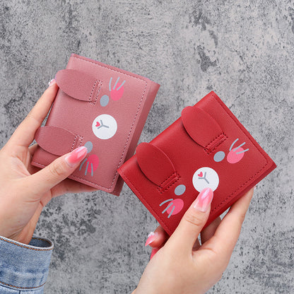 Women's Short Cartoon Cute Trifold Fashion Ladies Wallets