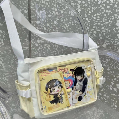 Women's Style Transparent Bar Cartoon Class Book Shoulder Bags