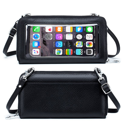 Women's Leather Mini Simple Touch Screen Stylish Phone Bags