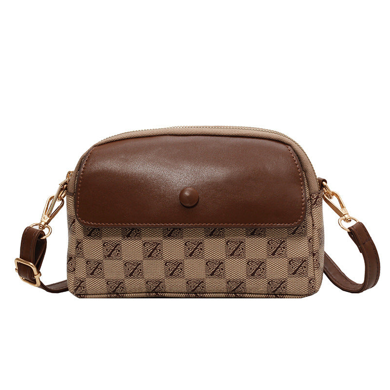 Women's Korean Fashionable Exquisite Presbyopic Plaid Crossbody Bags