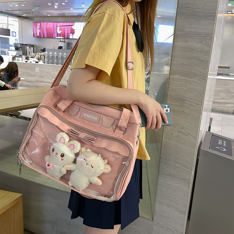 Portable Soft Uniform Cute Bow Transparent Bags