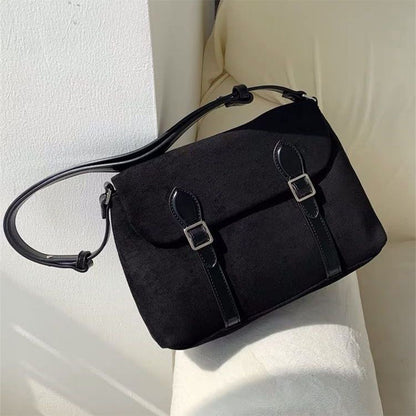 Women's Korean Style Niche Suede Retro Document Crossbody Bags