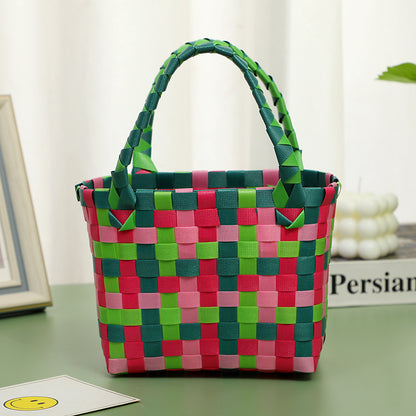 Panier pour femmes et enfants Artisanat artistique Sacs tissés à fleurs mignonnes