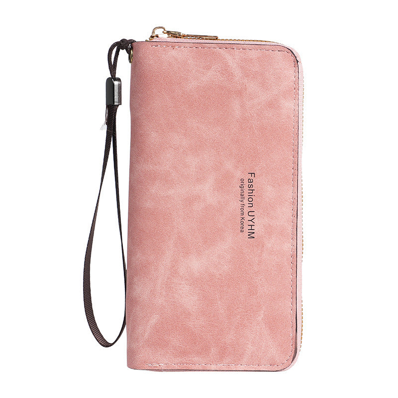 Pochette longue coréenne multifonctionnelle pour femme, portefeuille pour téléphone portable