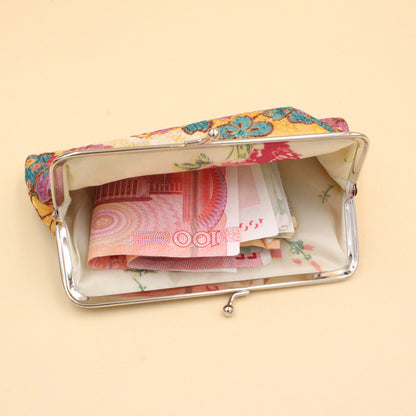 Women's Fashion Embroidery Long Fabric Clutch Ten Ladies Wallets