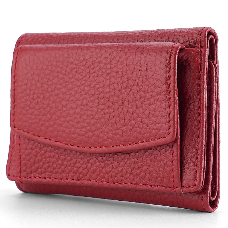 Glamorous Women's Graceful Cowhide Short Leather Ladies Wallets