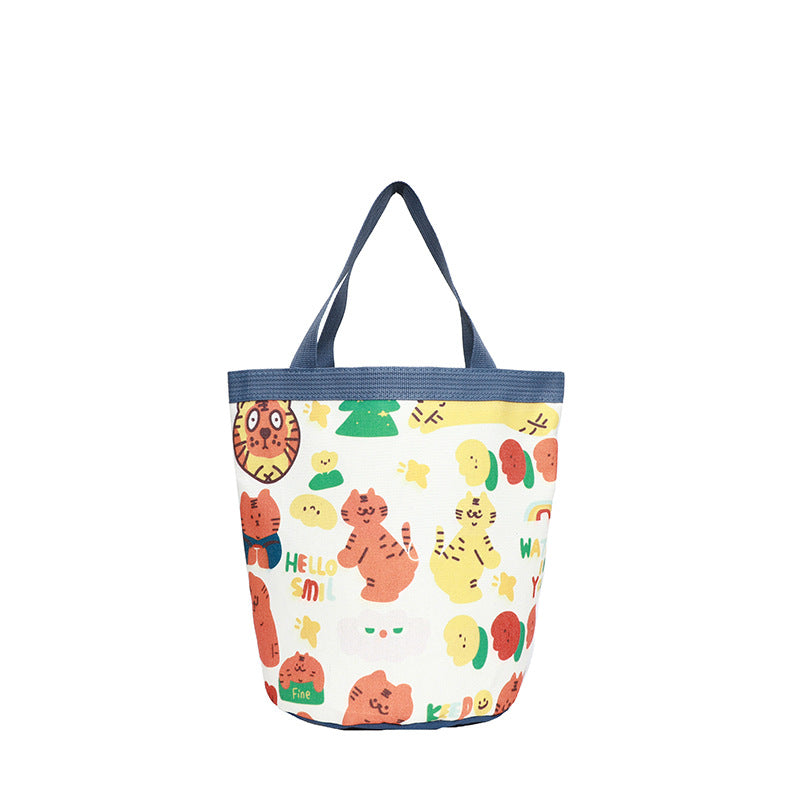 Large Capacity Cartoon Canvas Family Lunch Box Handbags