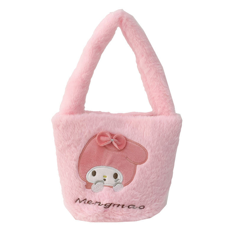 Trendy Furry Soft Storage Out Portable Handbags