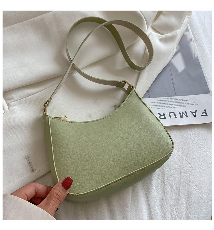 Women's Summer Fashion Simple Underarm Solid Color Shoulder Bags