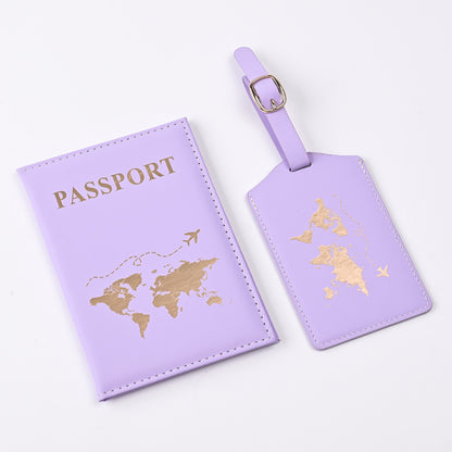 Paquet d'étiquettes d'identification pour couverture de passeport bronzante Trend Map