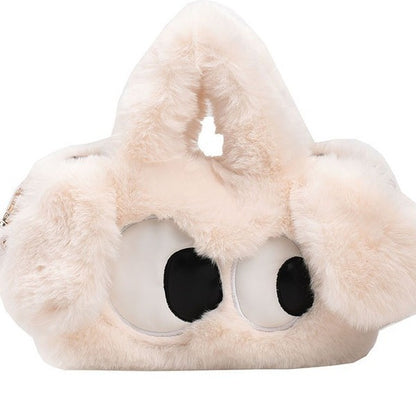 Sac fourre-tout en peluche mignon avec de grands yeux pour chiot