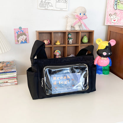 Women's Volume Transparent Cartoon Large Capacity Campus Crossbody Bags