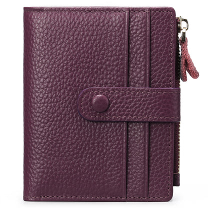 Women's Short Leather Large Capacity Multifunctional Zipper Ladies Wallets