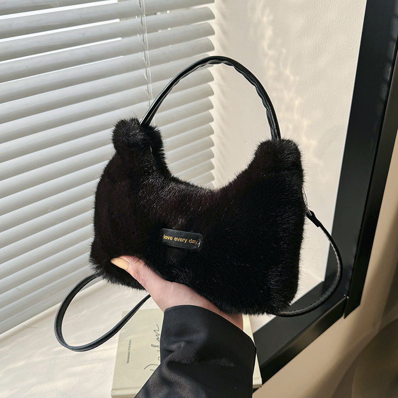 Plush Faux Mink Fur Korean Fashion Crossbody Bags