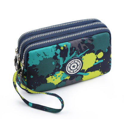 Women's Washed Denim Zipper Mobile Hand Portable Phone Bags