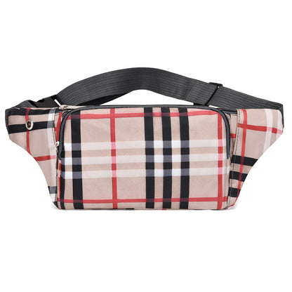 Women's Waterproof Plaid Leisure Running Fashion Waist Packs