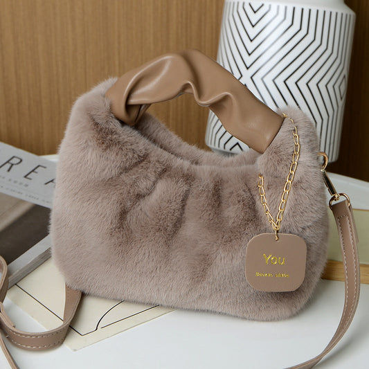 Women's Plush Portable Fur High-grade Rabbit Crossbody Bags