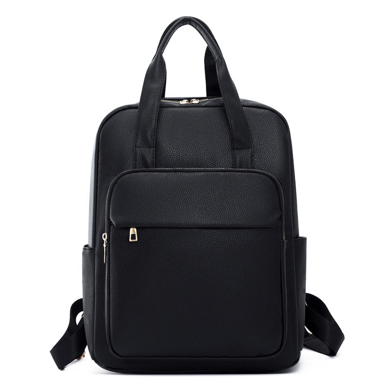 Women's Soft Leather Fashionable Large Capacity Computer Backpacks