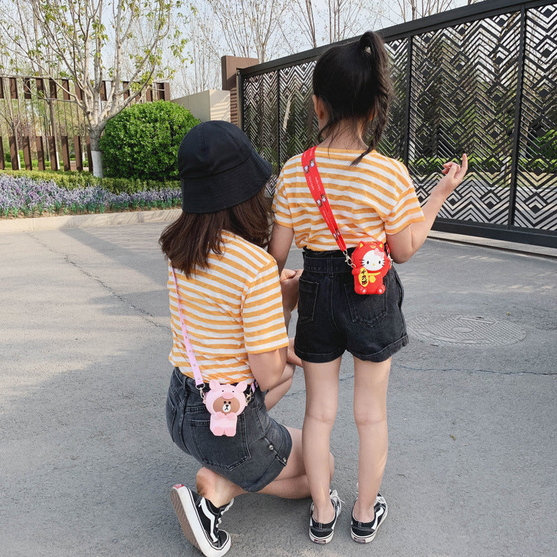 Children's Spring Cute Cartoon Silicone Boys Toddler Children's Shoulder Bags