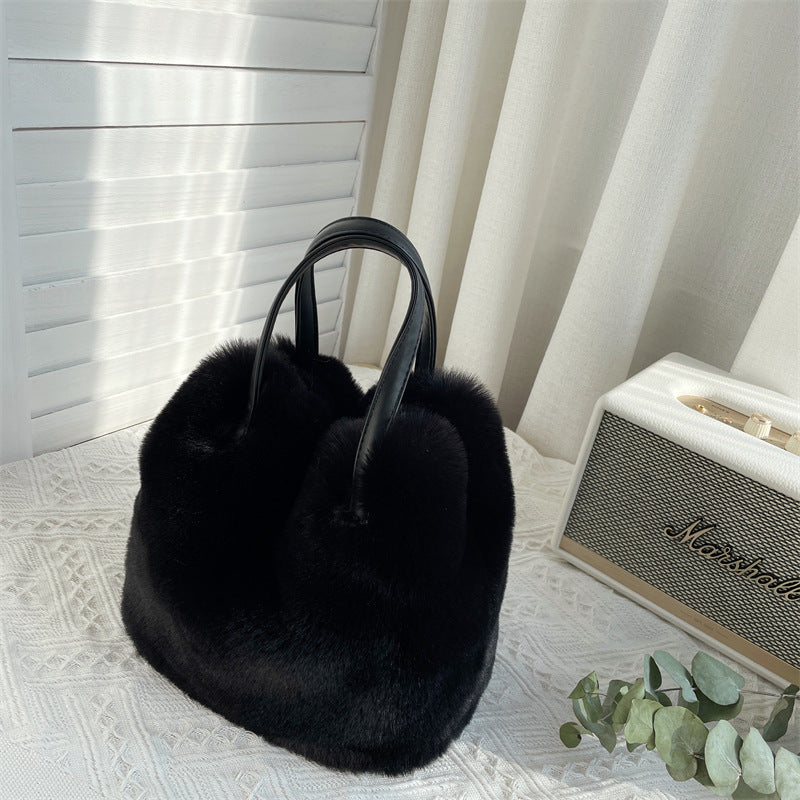 Practical Fashion Faux Fur Rabbit Plush Handbags