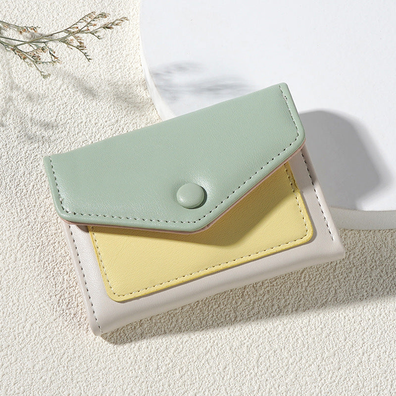 Dopamine Color Matching Korean Solid Simple Ladies Wallets