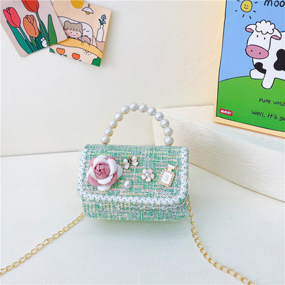 Children's Princess Style Chain Pearl Hand Trendy Children's Shoulder Bags