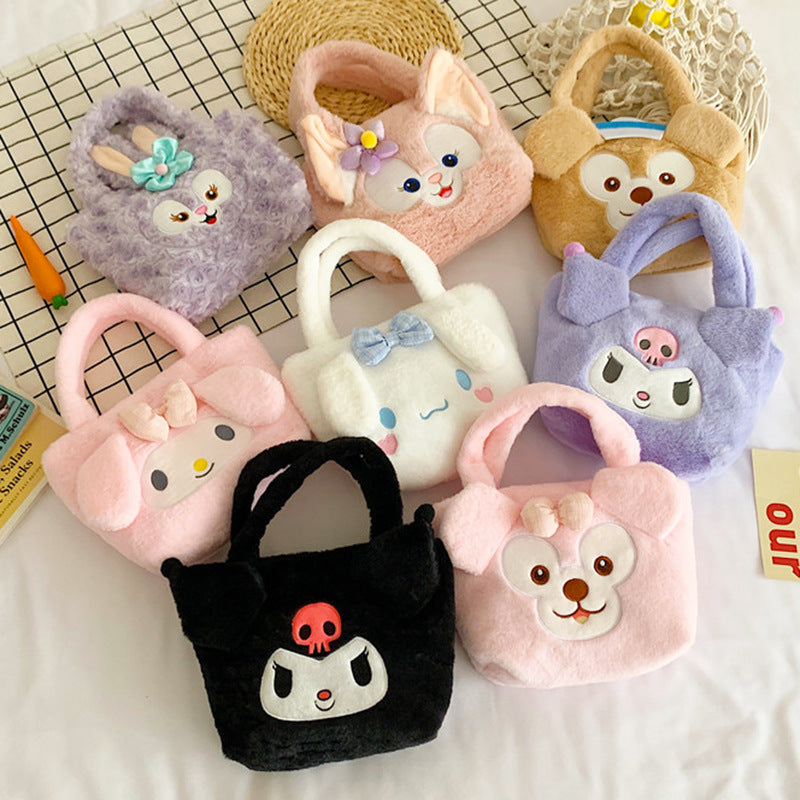 Women's Plush Clow Make-up Cute Birthday Gift Crossbody Bags