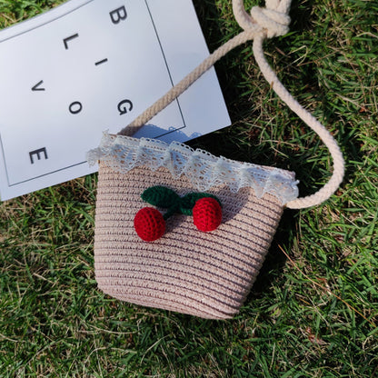 Summer Hand-woven Straw Nude Mini Cute Children's Coin Purse