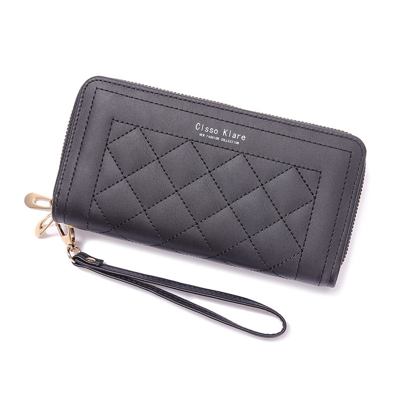 Women's Long Simple Fashion Double Zipper Mobile Ladies Wallets