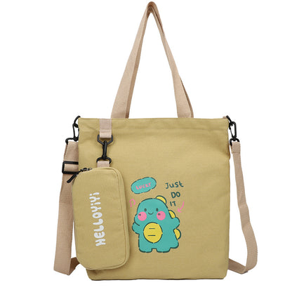 Children's Tuition Canvas Cartoon Printed Class School Bags