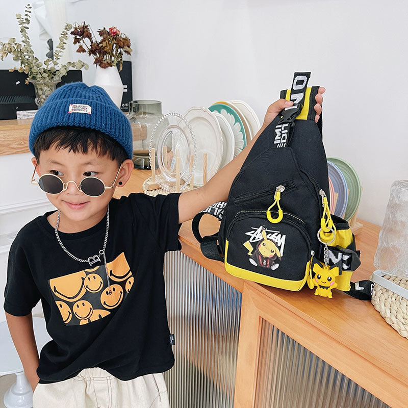 Children's Small Fashion Printed Large Capacity Contrast Children's Waist Packs