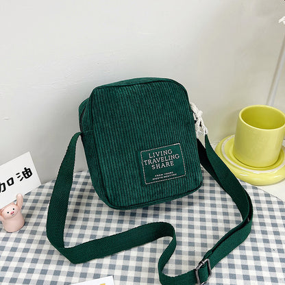 Korean Style Simple Corduroy Small Square Shoulder Bags