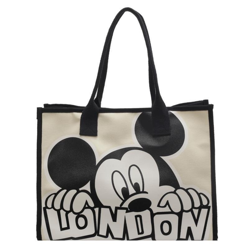 Women's Mickey Canvas Design Commuter Fashion Large Crossbody Bags