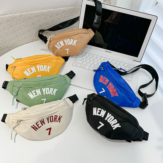 Fashion Boys Slanted Going Out Letter Children's Shoulder Bags