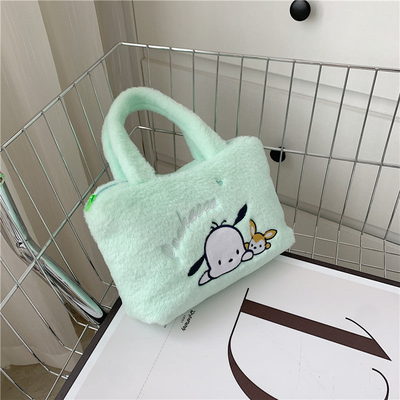 Women's Plush Clow Make-up Cute Birthday Gift Crossbody Bags