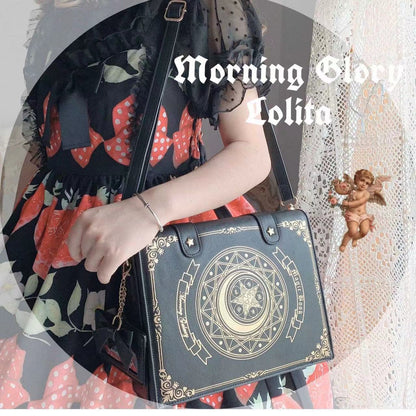 Star Moon Magic Book Flip Lady Crossbody Bags