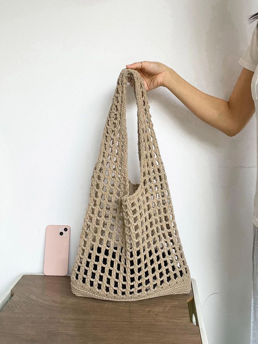 Women's Knitted Hollow Beach Woven Shopping Bags