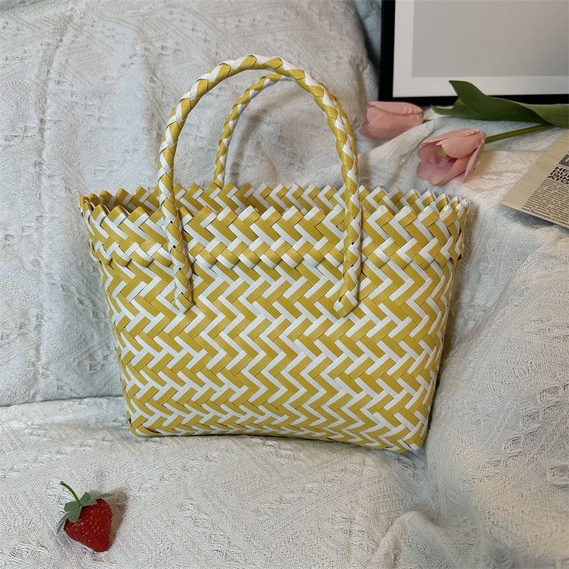 Women's Twill Hand-woven Woven Large Capacity Hand Handbags