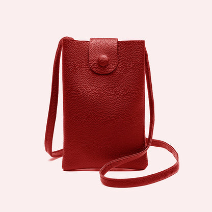 Women's Trendy Retro Textured Simple Mori Style Phone Bags