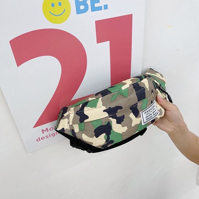 Sacs à bandoulière pour enfants avec poches de camouflage de style enfantin avec lettres pour garçons