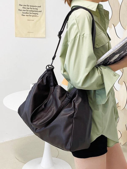 Women's Soft Korean Style Commuting From Solid Shoulder Bags